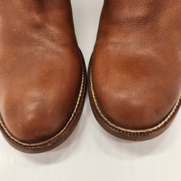 Coach boots women's 8.5B brown cognac leather knee high Meredith Q095 Made Italy - Picture 9 of 16